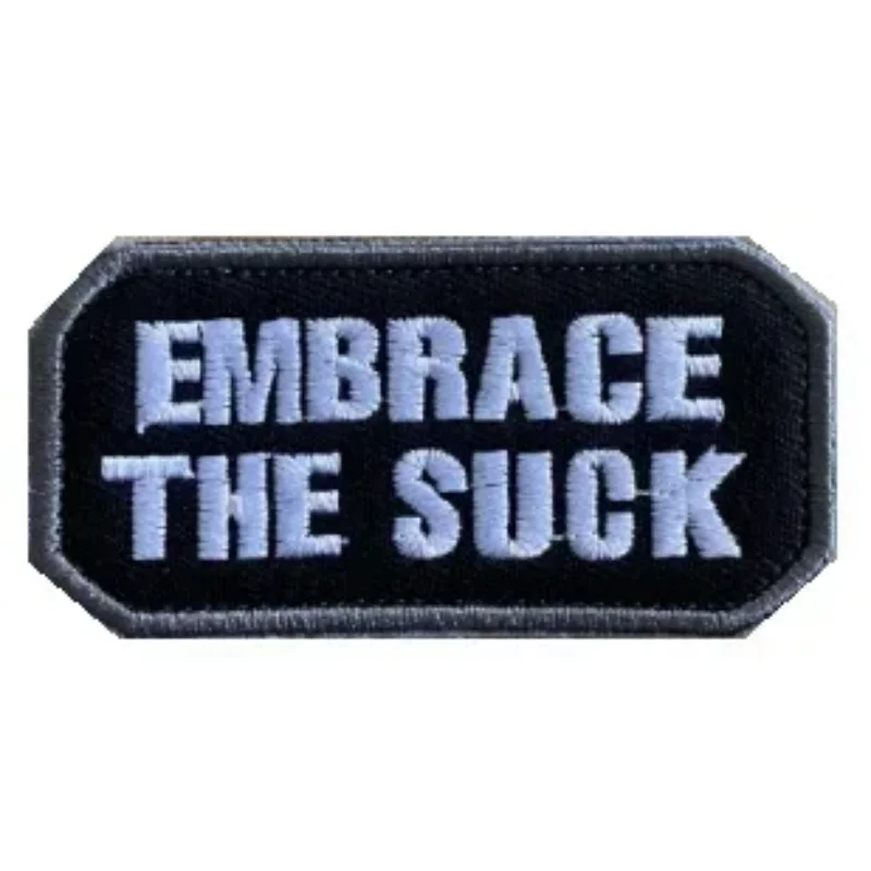 Embrace The Suck Embroidery Letters Patch Personalized Slogan Hook&loop Badge Live Free or Die Hard Camo Emblem for Uniforms DIY