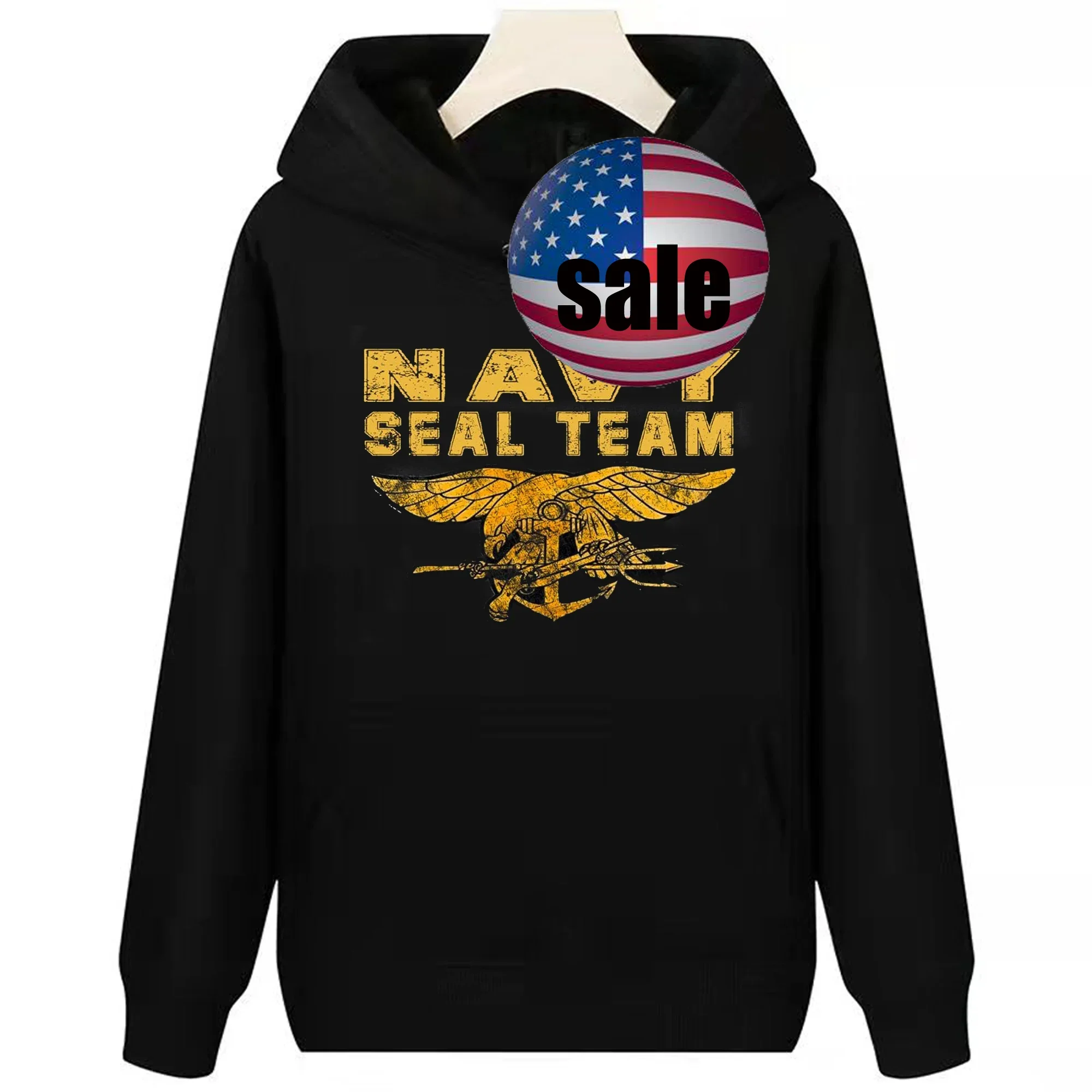 

Naval Seal Team Eagle Anchor & Trident Emblem Pullover Hoodie New Comfortable Cotton Casual Mens Sweatshirt Military Streetwear