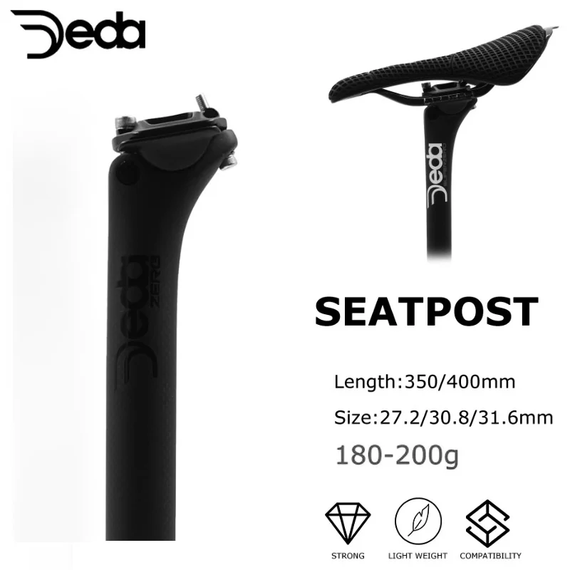 

DEDA Сверхлегкий карбоновый подседельный штырь для велосипеда 27,2/30,8/31,6 мм, подседельная трубка для горного велосипеда/дорожного велосипеда, 350/400 мм, велосипедный подседельный штырь, 3k матовая отделка
