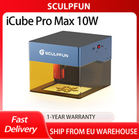 Sculpfun iCube Pro Max 10W Laser Engraver, 0.08mm Laser Spot, 10000mm/min Engraving Speed, 120x120mm,Multiple Connection Methods