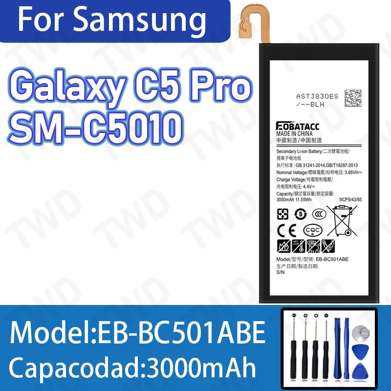 EB-BC501ABE Large capacity 3000mAh Battery For Samsung Galaxy C5 Pro Batteries New High Quanlity+Free Tools