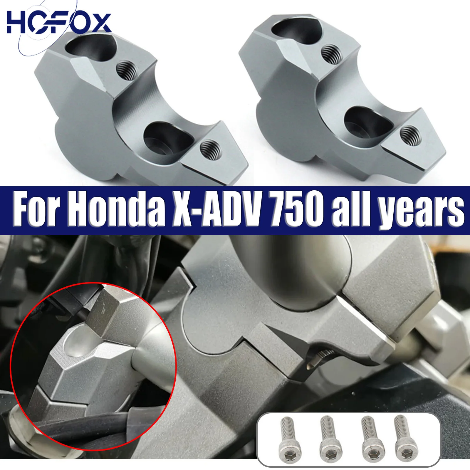 

Motorcycle Africa Twin Handle Bar Riser Clamp Extend Handlebar 29mm For Honda X-ADV 750 all years ADV 150 2017-2024