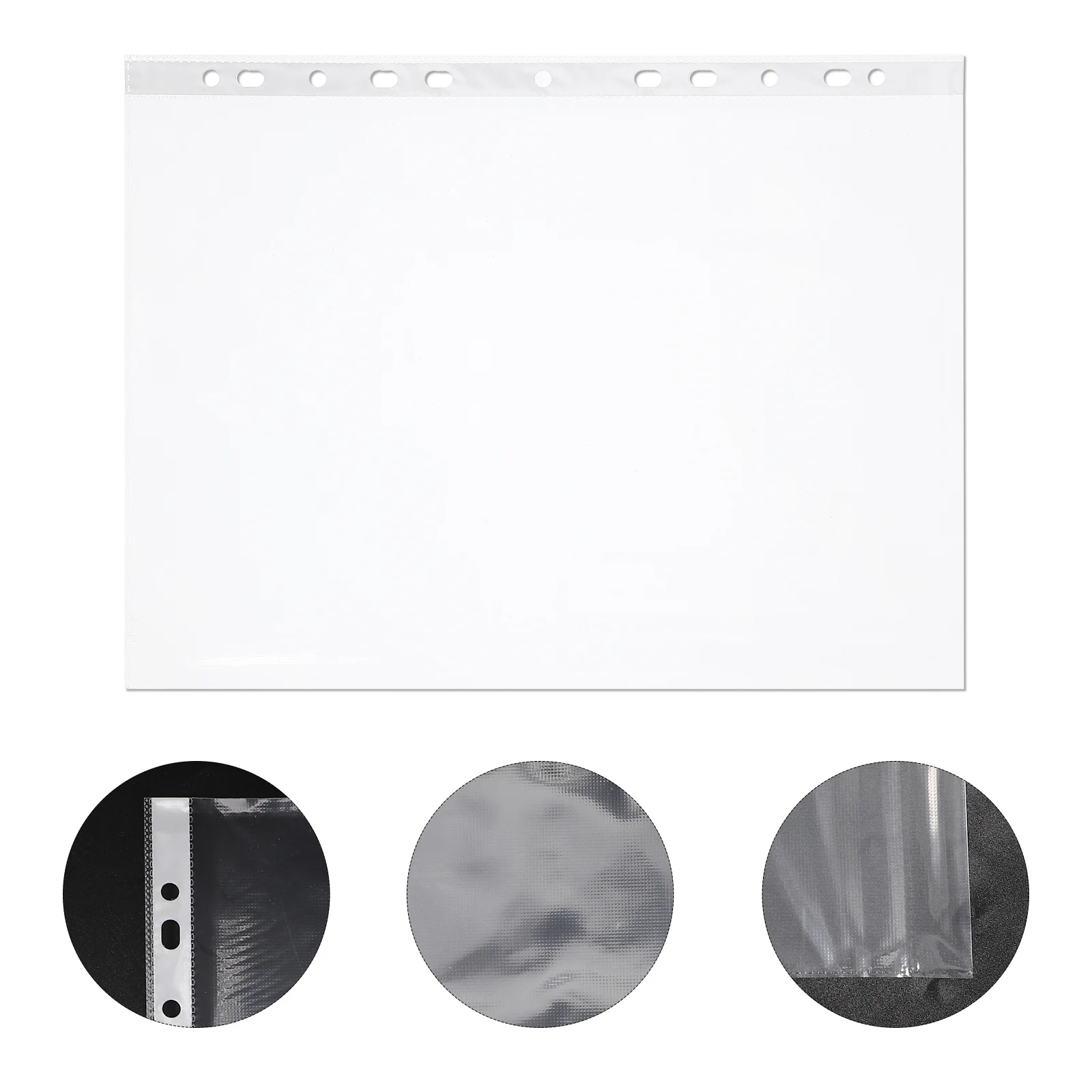 100pcs Transparent Binder Folders High-Grade Pp Wear-Resistant Clear Page Protectors For School Office Study Multifunctional