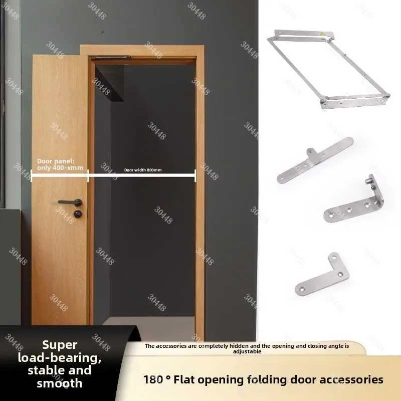 180 Degree Folding Door Hardware Accessories Bedroom Bathroom No Bottom Track Flat Folding Door Stainless Steel Track