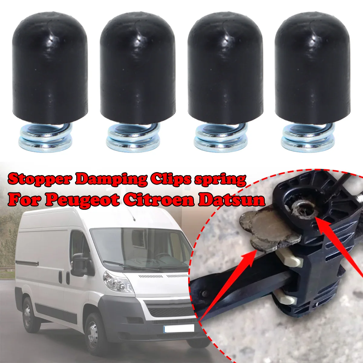 4/8kit Car Door Check Strap Limiter Repair Kit Stopper Damping Spring Clips Black For Datsun Peugeot 508 BOXER Citroen JUMPER C6