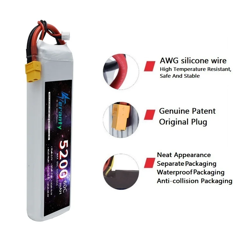 TERANTY 2S يبو بطارية 7.4 فولت 1500/2200/2700/3000/3300/4200/5200/6000/6800/7800/8800/10400 مللي أمبير ل RC نموذج اللعب الطائرات قارب سيارة