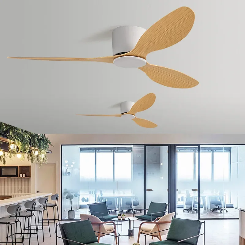 

96-265V 110V 220V Modern Led Ceiling Fan with Light DC Motor 6 Speeds Electric Fan with Remote Low Floor Ceiling Fan Lamps