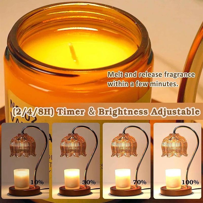 Minimalist Flameless Wax Melting Lamp Timer Dimmable Ambient Desk Lamp Aromatherapy Wax Melting Lamp Home Decor New Year Gift