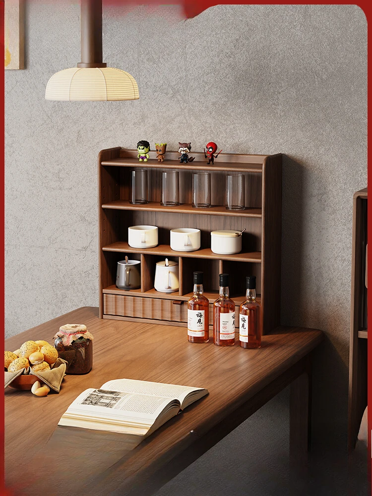 Digging solid wood holder Household lattice holder Water holder Tea cabinet Display rack Coffee cup Wooden storage r