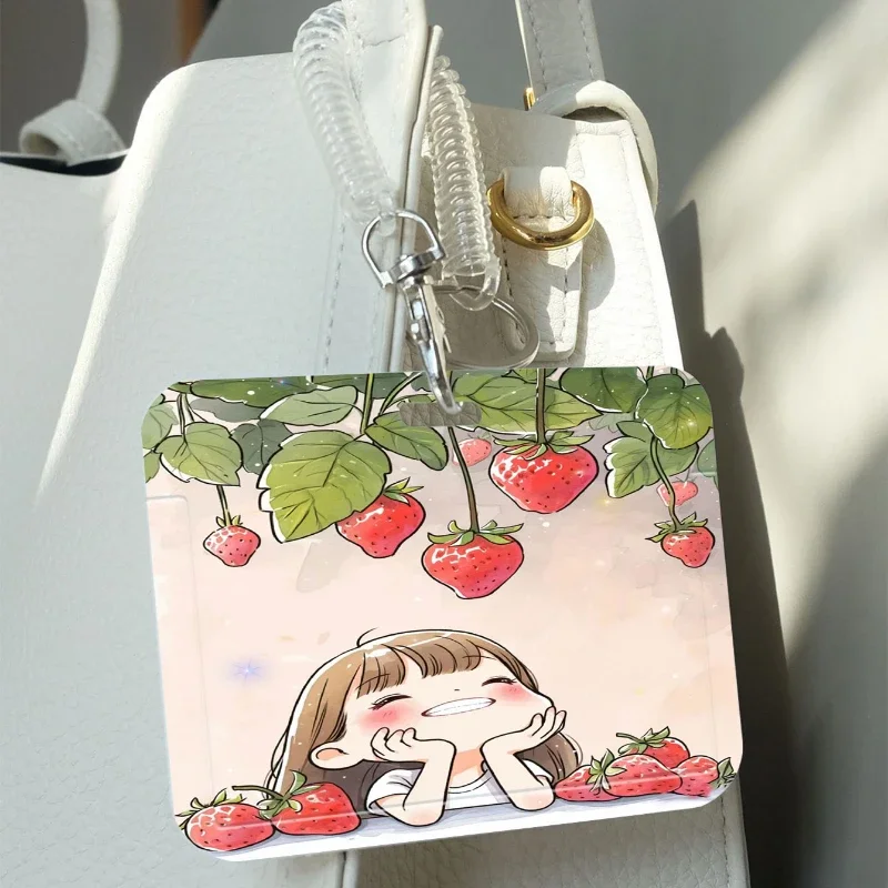 Cartoon Cute Student Campus Card Set Bus Food Card z chowanym sznurkiem sprężynowym Kpop Idol Card Collect Organizer Stationery Ect.