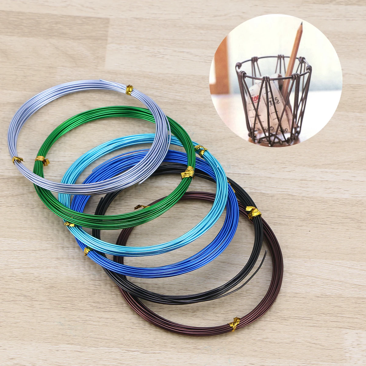 

12 Rolls Aluminum Wire Necklace Beaded Colored Jewelry Flexible Metal DIY Craft Soft Durable Wire Roll Assorted for Jewelry