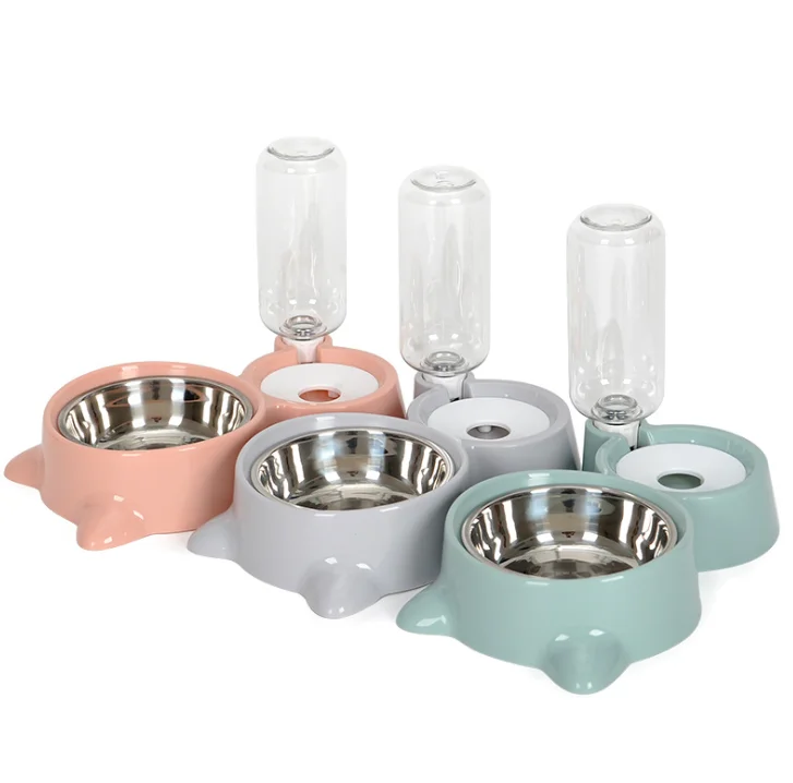 

New Design Popular Small Plastic Automatic Pet Feeder Dog Cat Food & Water Dispenser for Outdoor Indoor Travel Use
