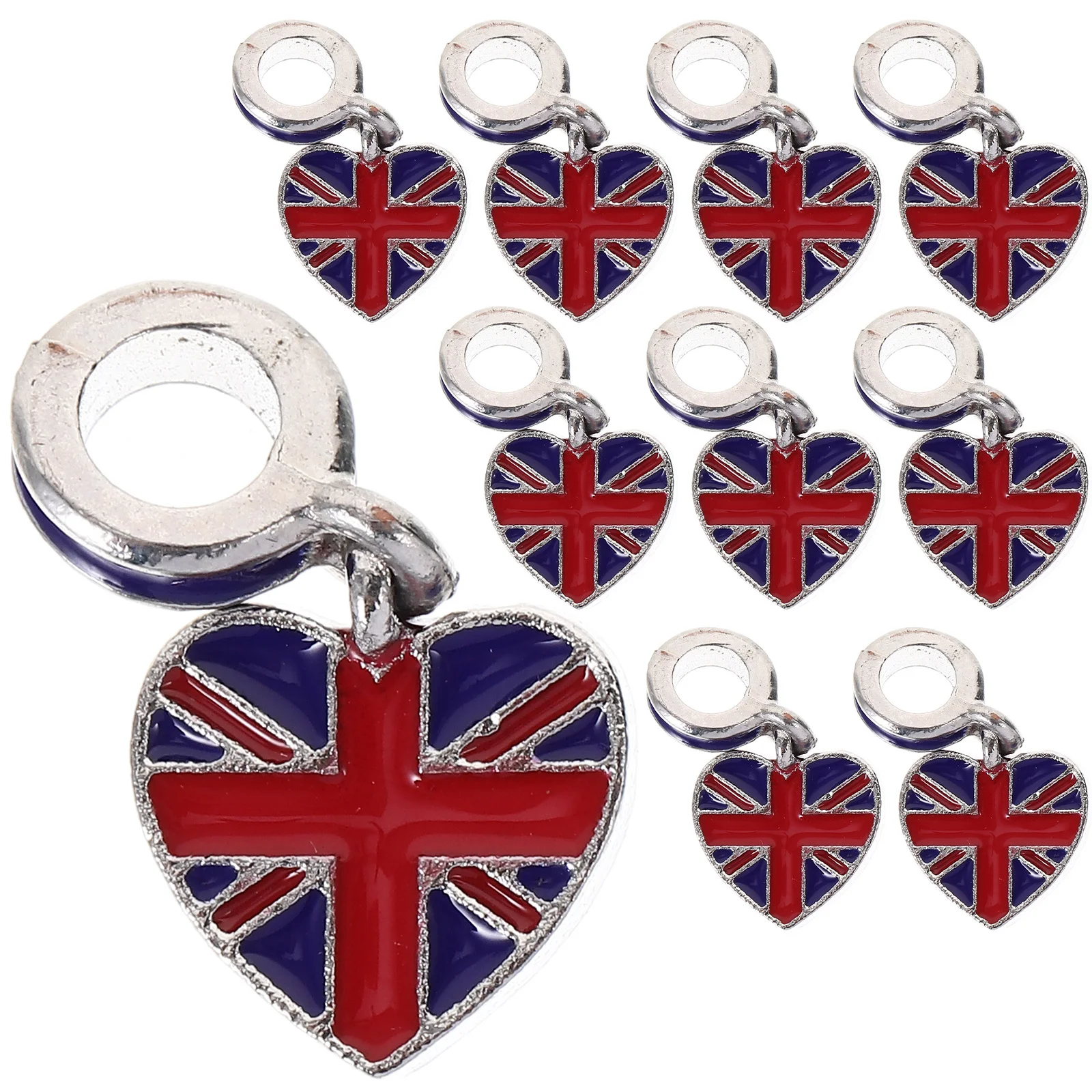 10Pcs Britain Flag Bracelet Alloy Durable Hand Chain Jewelry for Women Unique British Style Daily Wear Gift