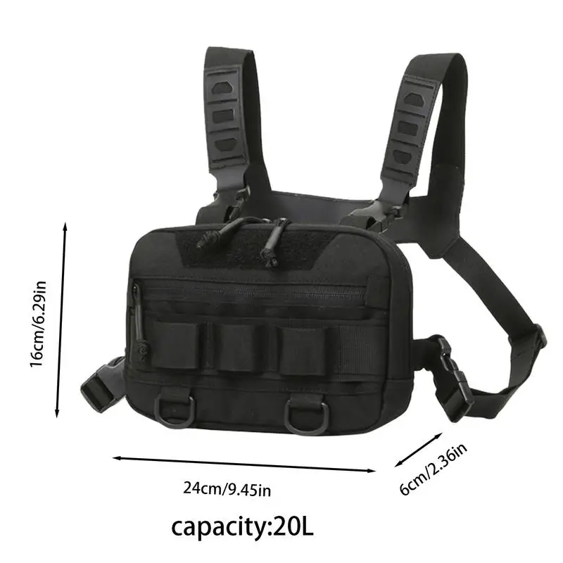 Chest Pack For Men Oxford Cloth Large Opening Chest Pack With Back Mesh Multifunctional Vest Bag Chest Rig For Men Boys