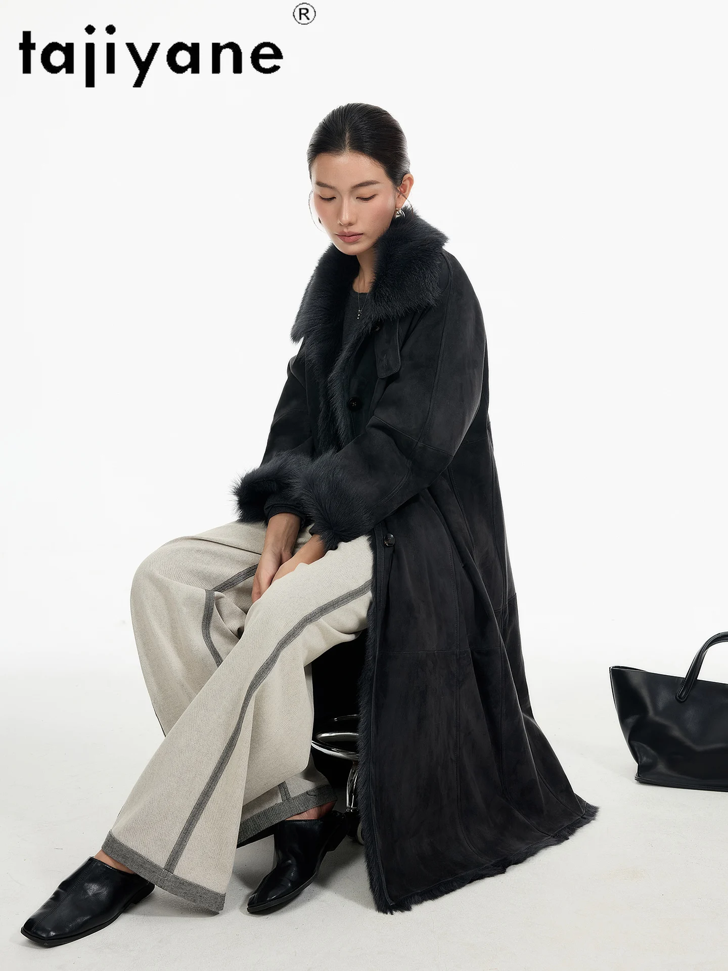 TAJIYANE Natural Tuscany Wool Sheepskin Coat High Quality Long Real Fur Coats Woman Clothing 2025 Winter Outerwears шуба женская