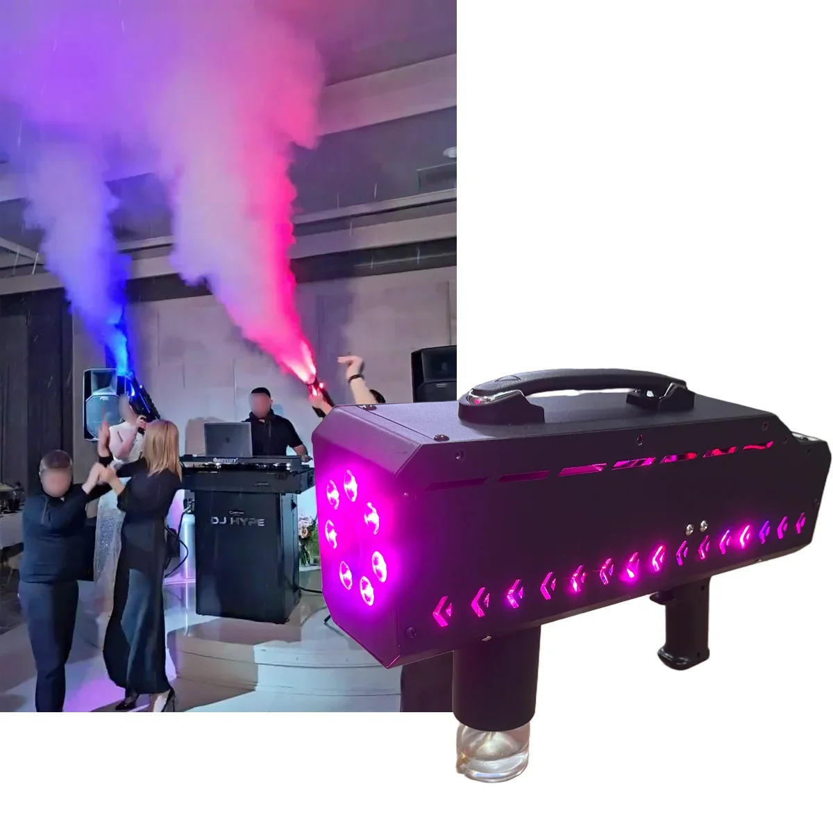 1500W RGB LED Smoke hine, Por Wireless Smoke , Multi-Color Stage Effects, Sui for Clubs and Parties
