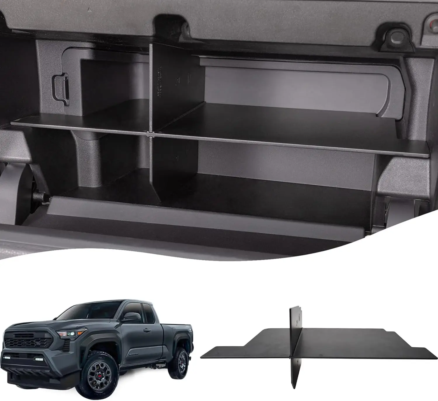 

Glove Box Organizer Compatible with 2024 2025 Toyota Tacoma Accessories and 2025 4Runner Glove Box Compartment Storage Divider