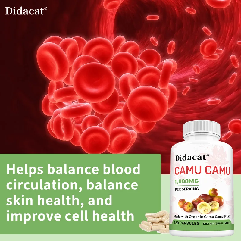 

Organic Camu Camu Capsules 1,000mg - Raw Antioxidants, Immune Support & Anti-Aging for Skin, Vegan, Non-GMO (120 Count)