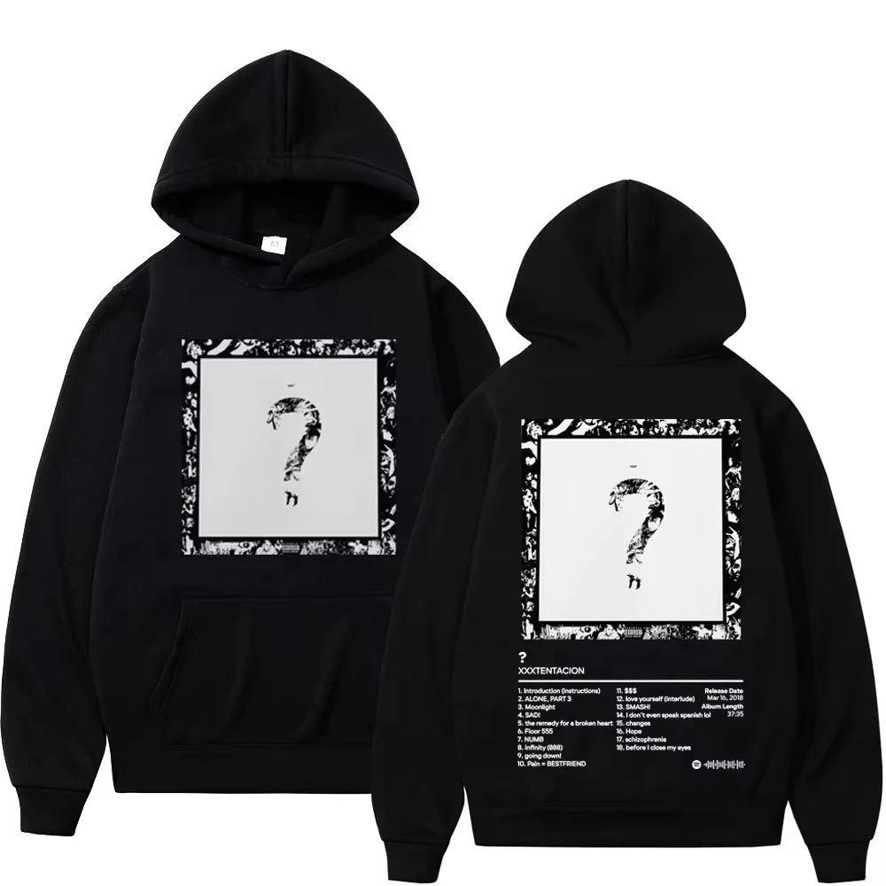 

Autumn Winter Street Trend Hip Hop Pullovers Rapper XXX Music Album Printed Hoodies Men Women Fashion Vintage Hooded Sweatshirts