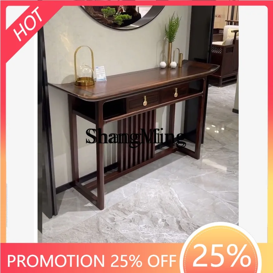 

FG good-looking Modern Tiaoban Zen Hotel End View Terrace New Chinese Ebony Wood Xuanguan Terrace