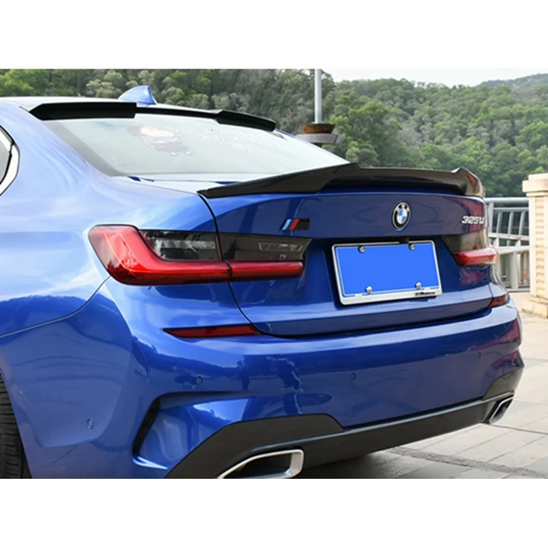 FOR BMW 3 Series G20 G28&M3 G80 PSM Style Carbon fiber Rear Spoiler Trunk wing 2018-2023 FRP Glossy black Forged carbon