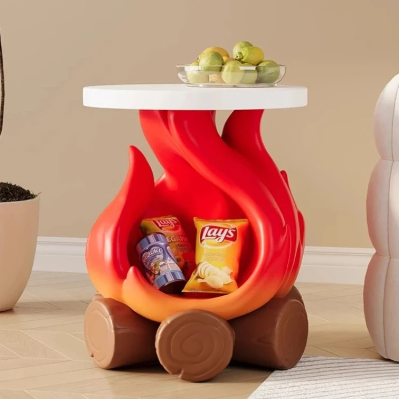 

Kawaii Room Decor Coffee Table Creative Living Room Decoration Cartoon Flame Side Table Children's Room Bedside Table Furniture