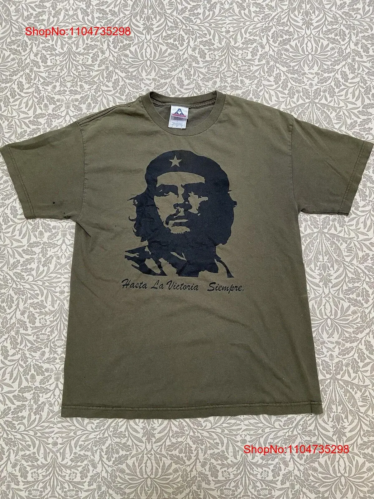 Vintage Che Guevara T Shirt Size Large Army Green Y2K vintage Washed graphic Stylish Casual Comfortable Soft