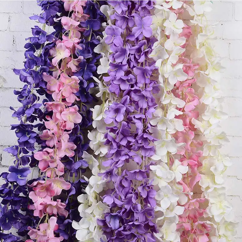 Artificial Flower Vine Rattan Strip Wedding Long Vine Floral Garland Wreath Artificial Flower Rattan Flowers Home Party Wedding