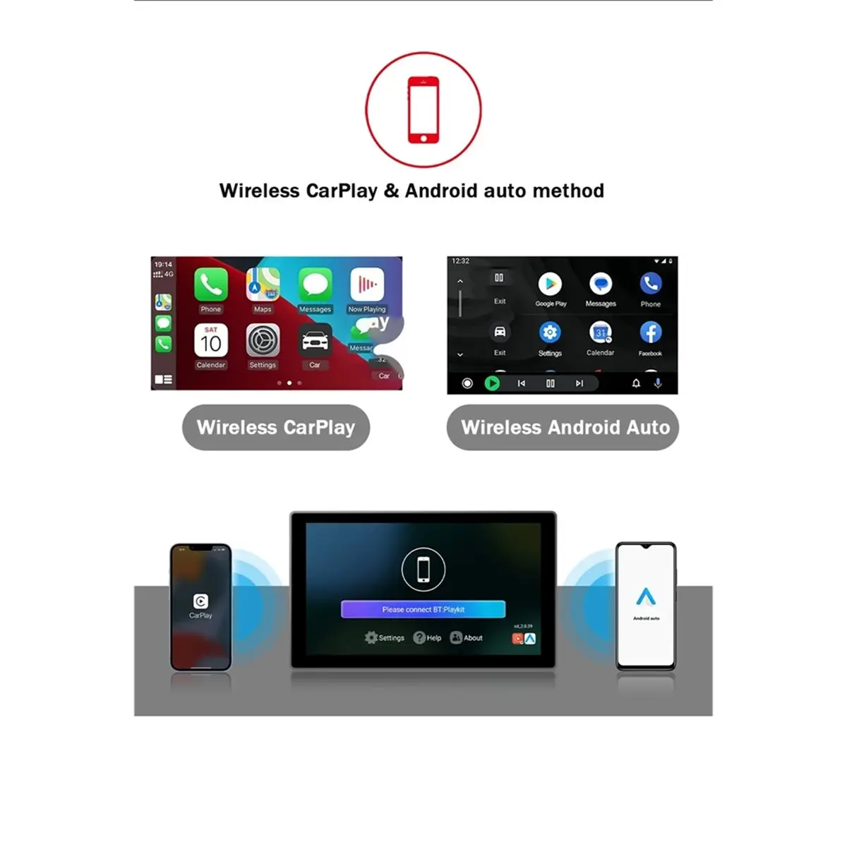Punctual- Car 3-in-1 CarPlay Box Android System Wireless Adapter for Netflix IPTV for Kia Toyota Ford Audi