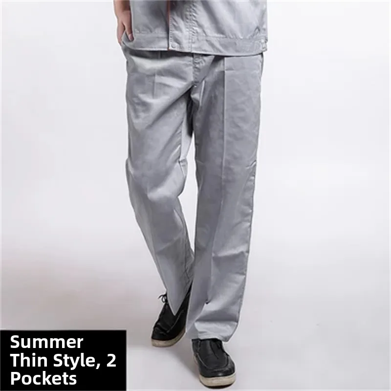 

Men's Pure Cotton Work Pants Loose Fit Welding Garment Spring Summer Autumn Casual Trousers Comfortable Breathable