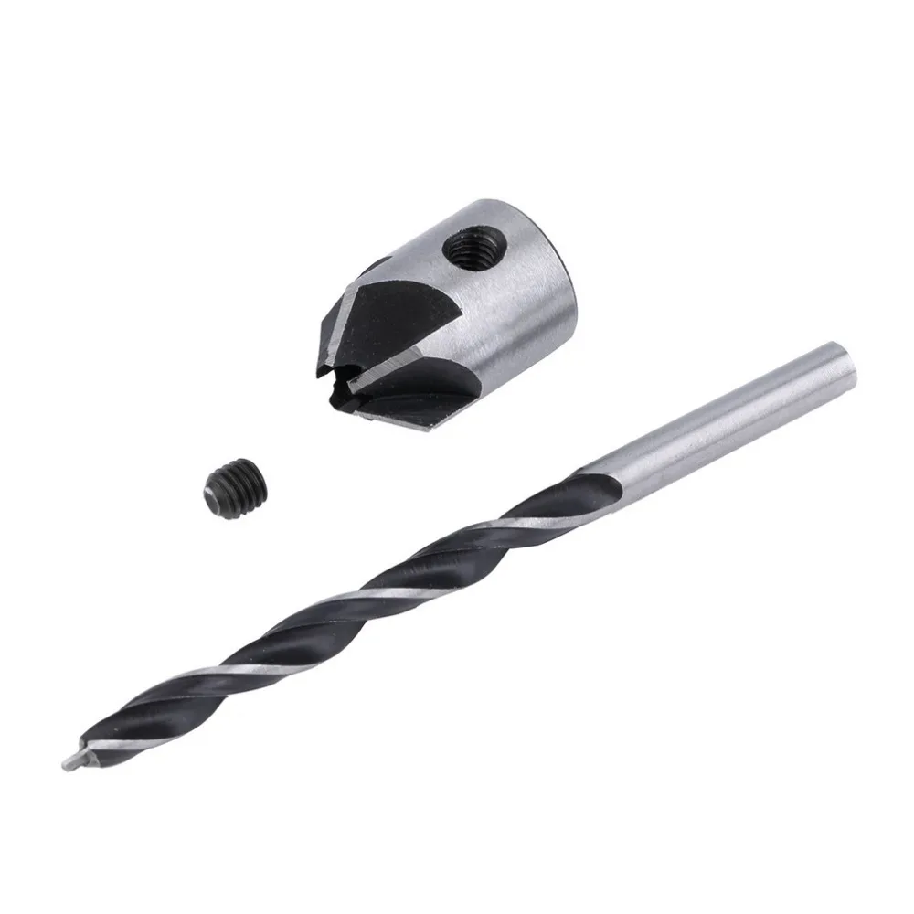 4 pcs/set Flute Countersink Drill Bit Set Screw Woodworking Chamfer Tool 3-6mm Stock Offer woodworking drill bit carpenter tools