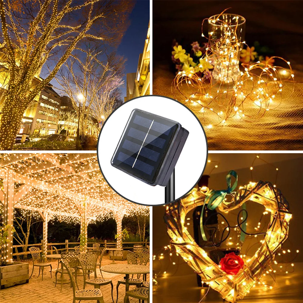 

12M 22M 32M Outdoor Solar Lamps LED String Lights Fairy LED Holiday Christmas Party Garlands Solar Garden Waterproof Lights