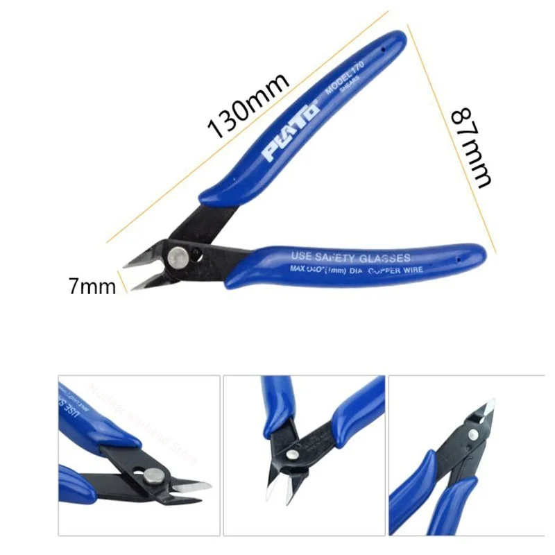 1Pcs Multi Functionele Tang Gereedschap Elektrische Draad Kabel Cutters Snijden Side Knipt Flush Rvs Nipper Handgereedschap