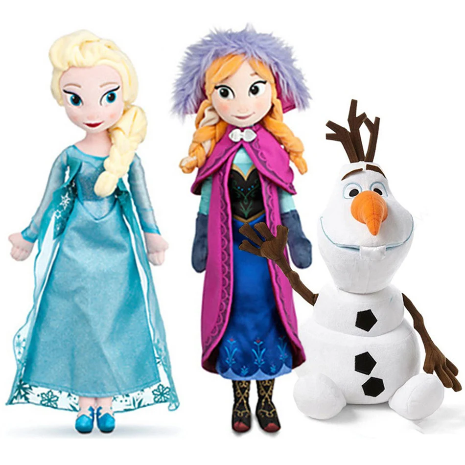 30-50cm Frozen Anna Elsa Plush Doll Snow Queen Princess Anna Elsa Doll Toys Stuffed Plush Kids Toys Birthday Christmas Gifts