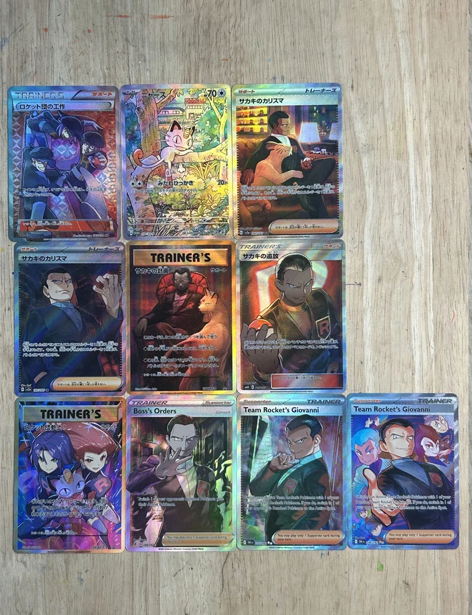 Fai da te Pokemon Meowth Gengar Self Control Raccogli firma Trading Flash Card Anime Cartoon Gift