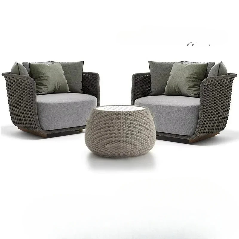 

N Outdoor rattan sofa balcony villa outdoor terrace hotel courtyard garden waterproof sunscreen leisure combination furniture