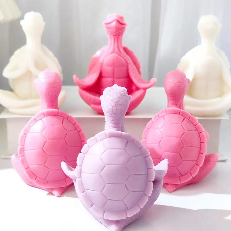 Yoga Turtle Candle Soap Silicone Mold 3D Yoga Studio Ornament Candle Meditation Turtle Plaster Decoration Mold