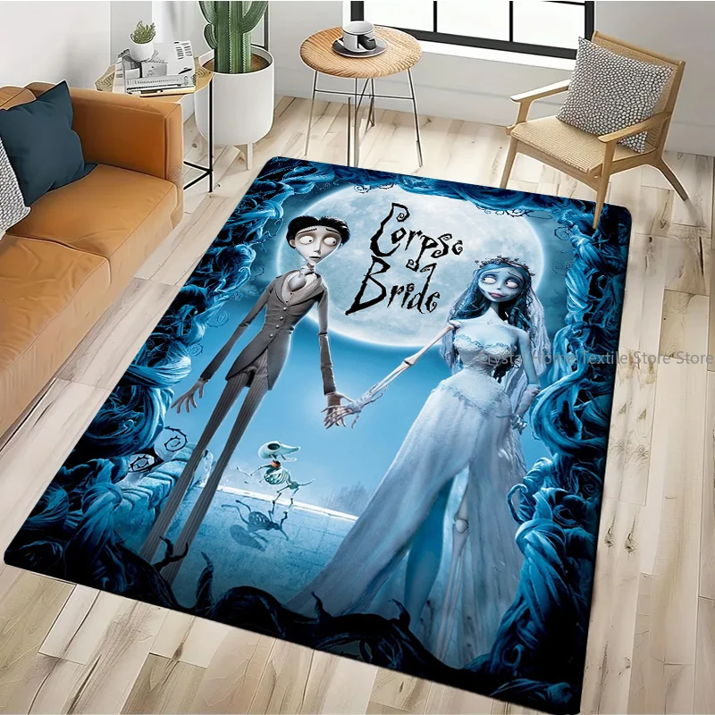 

Tim Burton Corpse Bride Area Carpet for Living Room Home Decor Sofa Table Kid's Rug Anti Slip Chair Lounge Floor Cloakroom Mat