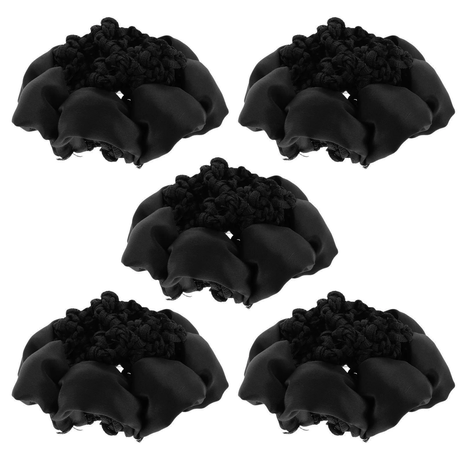5 szt. Czarne siatki na kok wielokrotnego użytku, niewidoczne siatki do włosów na kok, elastyczne siatki do stylizacji, akcesoria dla pielęgniarek, kelnerów, stewardes