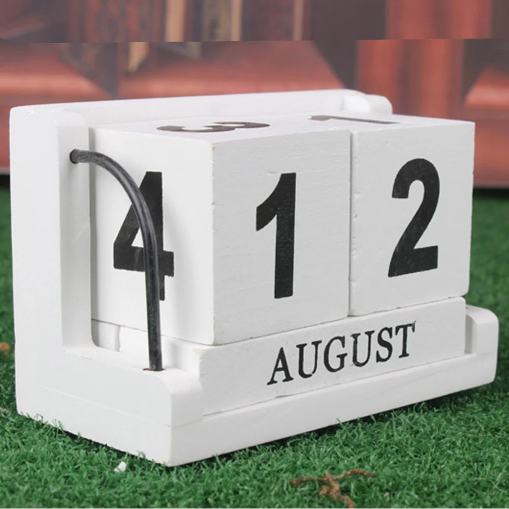 Calendar Whiteboard Rustic Perpetual Retro Decor Desk Wooden Crafts Home Household Office