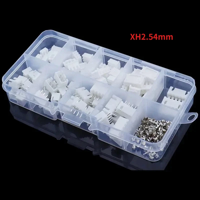 

230PCS XH2.54 2/3/4/5p Housing+Straight Pin+Terminal 2.54mm Male And Female Housing Kit Pin Connector Terminal Connector Kit