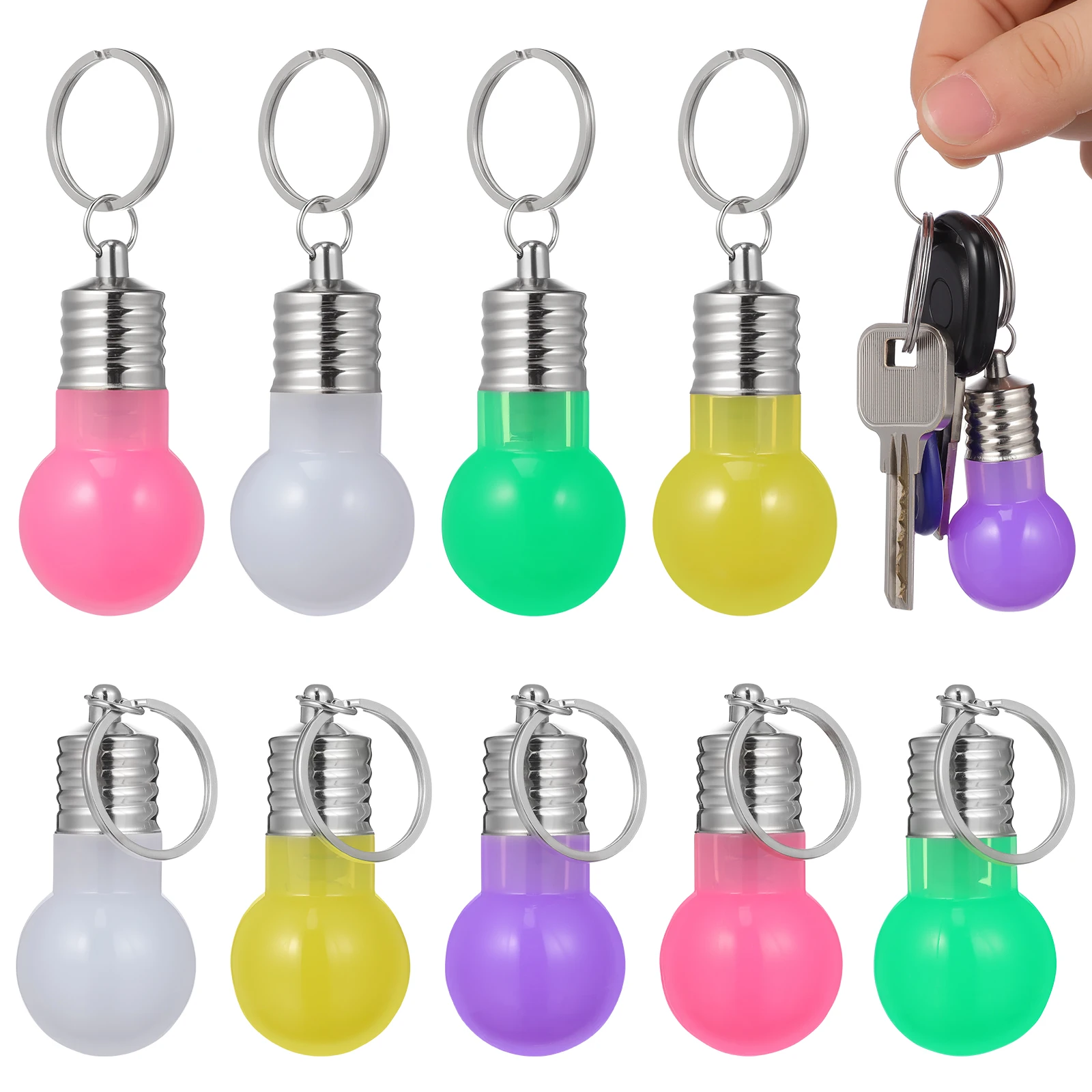 

21pcs Luminous LED Bulb Key Chain Mini Light Lamp Torch Sound Keyring for Bag Backpack Wallet Decoration Unique Design