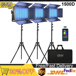 GVM 1500D RGB LED Video Light 75W Video Lighting Kit with Bluetooth Control Led Panel Light for Photography, YouTube Studio