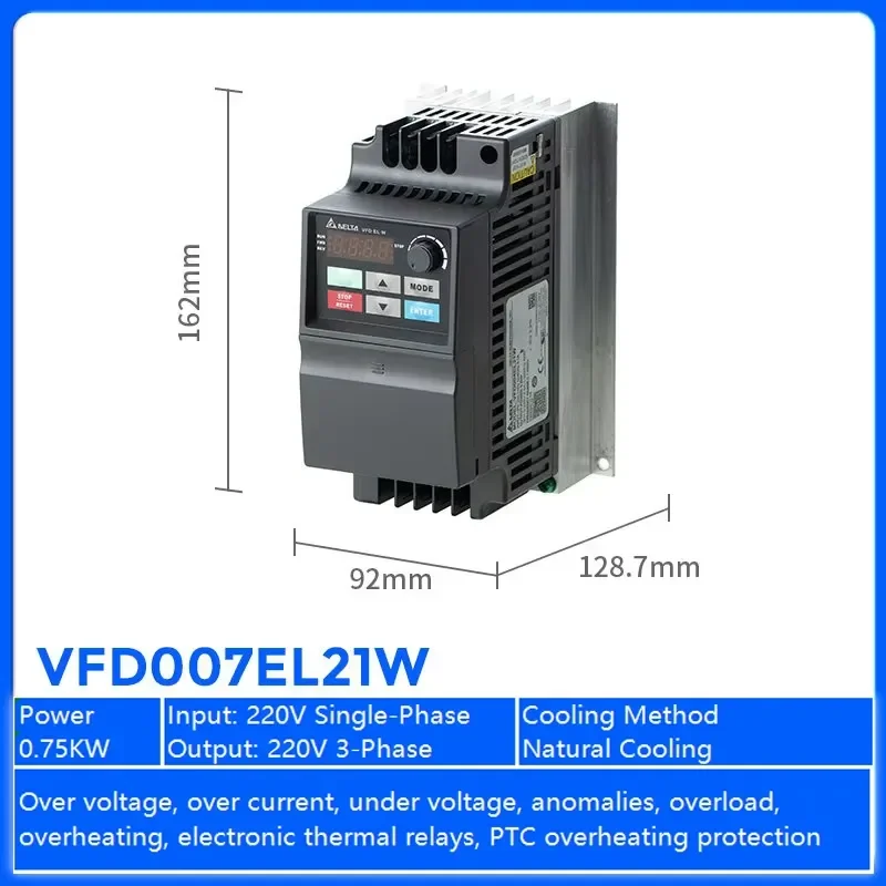 Fast Delivery New VFD 0.75KW 220V Single Phase Vfd Frequency Converter Inverter for Sale