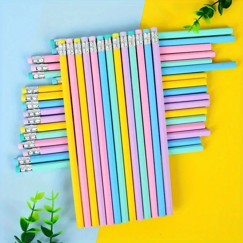 30 Mixed HB Writing Pencils, Macaron Jelly Design, Non-Toxic Wood Pencils, Back-to-School Supplies, Pack of 30