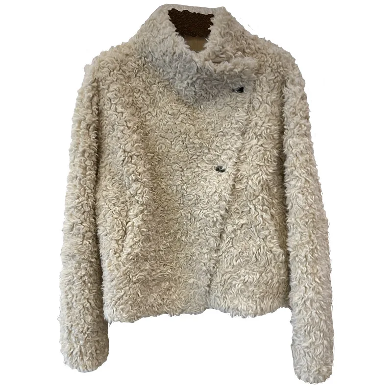 

Short Coats Women Faux Fur Y2k Streetwear Jackets Stand Collar Coat Thick Warm Jacket Elegant Work Outerwear Autumn Winter 2025