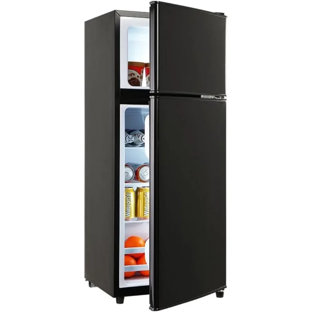 

Double Door Mini Fridge, 7-LEVEL Refrigerator with Freezer, 3.5 Cu Ft, For Home, Office, Dorm, Garage or RV(Black)