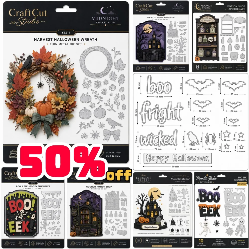 2026 Halloween Metal Cutting Dies for DIY Scrap Booking Crafts Dies Cut Stencils Maker Photo Album Template Handmade Decoration