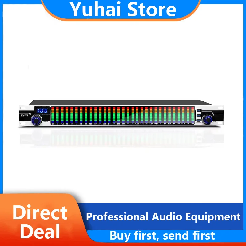 

Yuhai-EQ777 Professional Digital Cossover Noise Reduction Home KTV High Medium Low EQ Tuning Equalizer Stage Performance