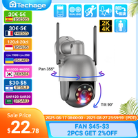 4MP Wifi CCTV камера AI PTZ обнаружение человека беспроводная IP камера цветное ночное видение двухстороннее